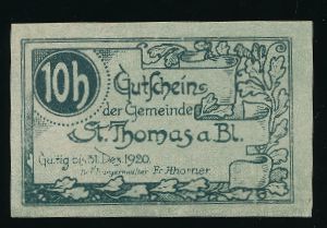 Нотгельды Австрии, 10 геллеров (1920 г.)