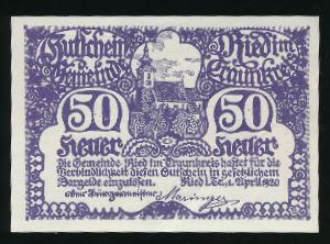 Нотгельды Австрии, 50 геллеров (1920 г.)