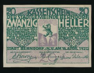 Austria Notgelds, 20 геллеров, 1920