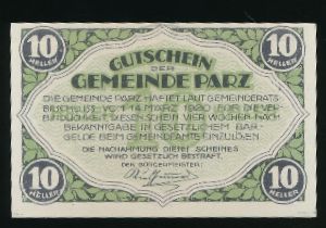 Нотгельды Австрии, 10 геллеров (1920 г.)