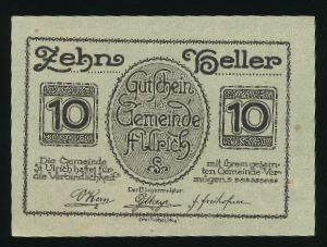 Нотгельды Австрии, 10 геллеров (1920 г.)