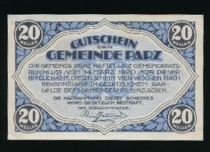 Нотгельды Австрии, 20 геллеров (1920 г.)