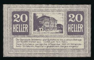 Нотгельды Австрии, 20 геллеров (1920 г.)