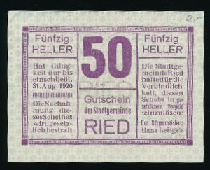 Austria Notgelds, 50 геллеров, 1920