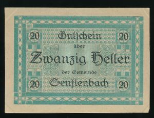 Нотгельды Австрии, 20 геллеров (1920 г.)