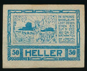 Нотгельды Австрии, 50 геллеров (1920 г.)