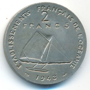 Французская Океания, 2 франка (1948 г.)