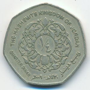 Jordan, 1/4 dinar, 2009