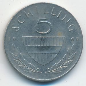 Австрия, 5 шиллингов (1969 г.)