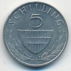 Австрия, 5 шиллингов (1987 г.)