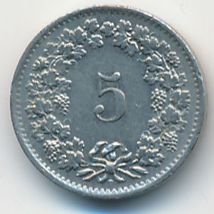 Швейцария, 5 раппенов (1963 г.)