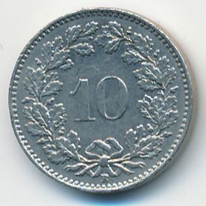 Швейцария, 10 раппенов (1957 г.)
