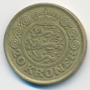 Denmark, 20 kroner, 1990