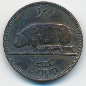 Ireland, 1/2 penny, 1953