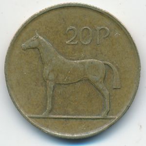 Ireland, 20 pence, 1986