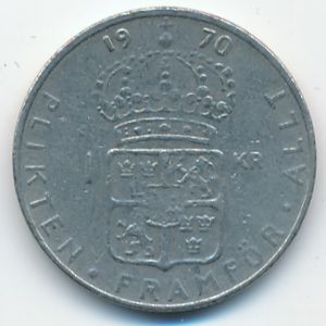 Швеция, 1 крона (1970 г.)