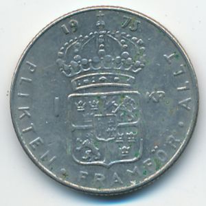 Швеция, 1 крона (1973 г.)