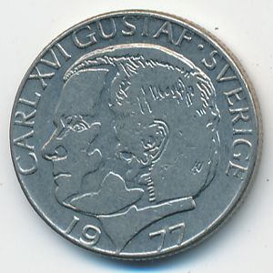 Швеция, 1 крона (1977 г.)