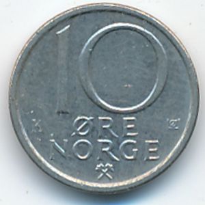 Norway, 10 ore, 1982