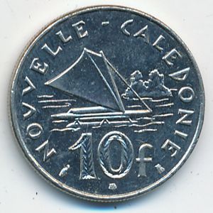 New Caledonia, 10 francs, 1999