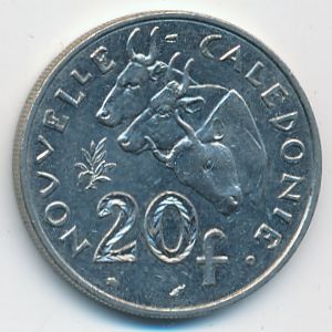 New Caledonia, 20 francs, 2002
