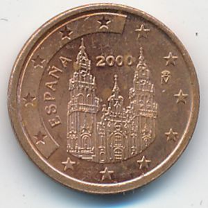 Spain, 2 euro cent, 2000