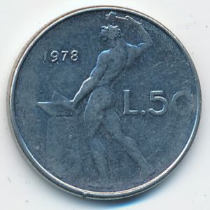 Италия, 50 лир (1978 г.)