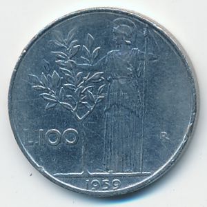 Италия, 100 лир (1959 г.)