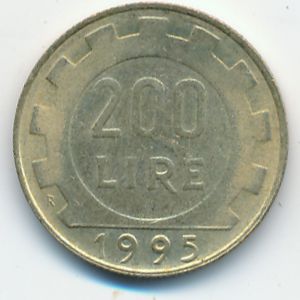 Италия, 200 лир (1995 г.)