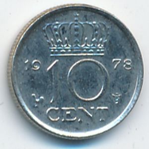 Netherlands, 10 cents, 1978