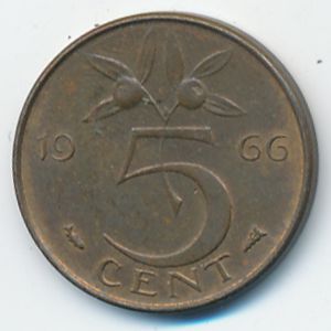 Netherlands, 5 cents, 1966