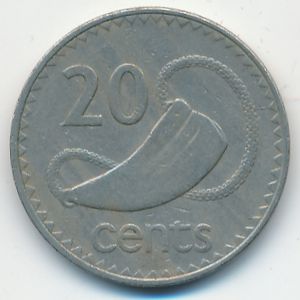 Fiji, 20 cents, 1975