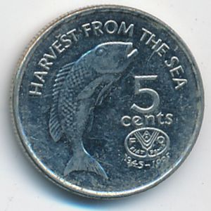 Fiji, 5 cents, 1995