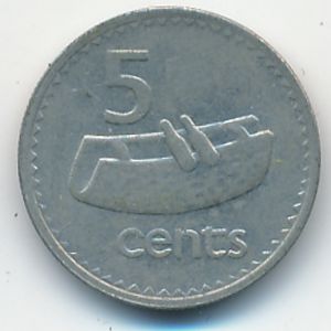 Fiji, 5 cents, 1976