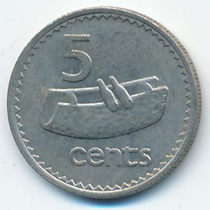 Fiji, 5 cents, 1981