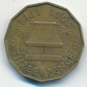 Fiji, 3 pence, 1963