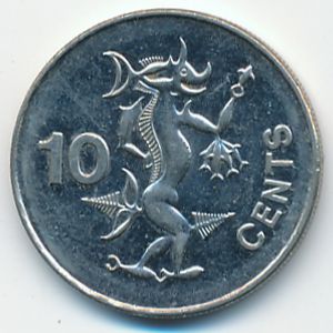 Соломоновы острова, 10 центов (1996 г.)
