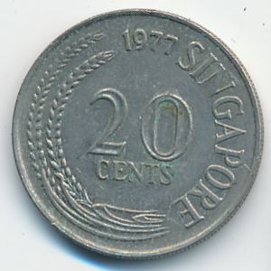 Сингапур, 20 центов (1977 г.)