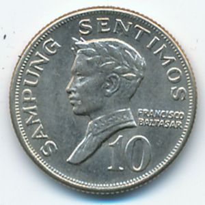Philippines, 10 centimos, 1970