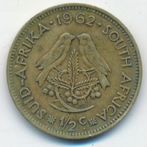 ЮАР, 1/2 цента (1962 г.)