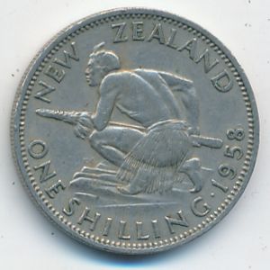 New Zealand, 1 shilling, 1958