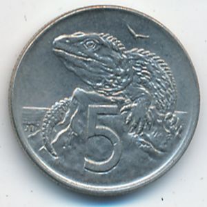 New Zealand, 5 cents, 1972