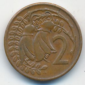 New Zealand, 2 cents, 1969