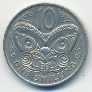New Zealand, 10 cents, 1967