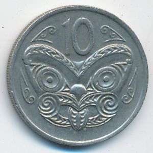 New Zealand, 10 cents, 1977