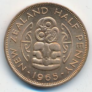 New Zealand, 1/2 penny, 1965