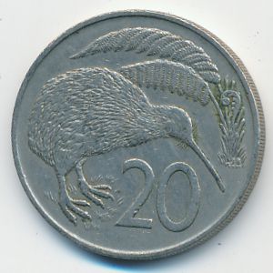 New Zealand, 20 cents, 1967