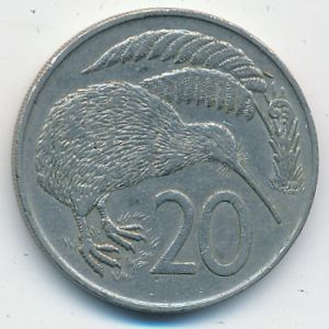 New Zealand, 20 cents, 1967