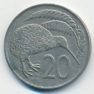Новая Зеландия, 20 центов (1973 г.)