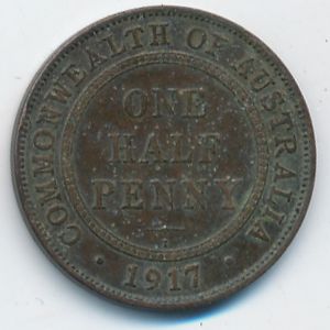Австралия, 1/2 пенни (1917 г.)